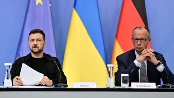 Volodymyr Zelenskyj uppmanas av Friedrich Merz att få sina unga medborgare att stanna och strida. Foto: John MacDougall/AP/TT
