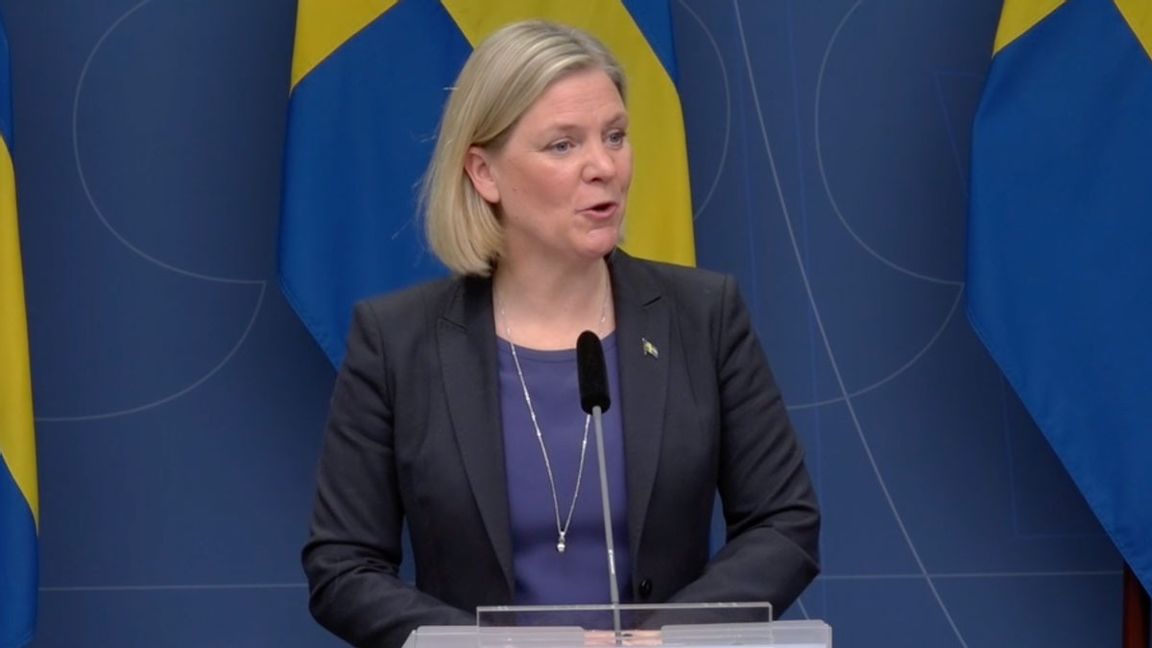 Statsminister Magdalena Andersson (S) gav inget tydligt svar på om Ryssland invaderar Ukraina. Foto: SVT