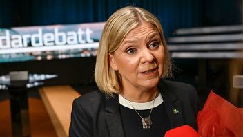  Socialdemokraternas Magdalena Andersson efter partiledardebatt i SVT:s Agenda. Foto: Pontus Lundahl / TT