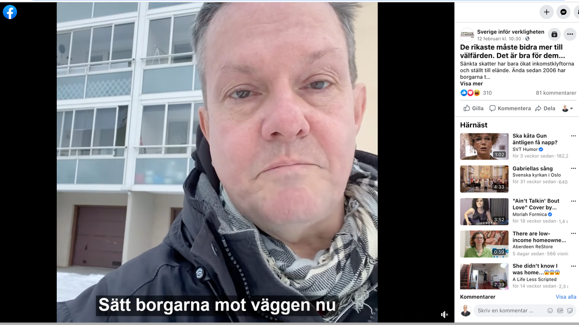 Foto: Skärmdump från Sverige inför verkligheten.