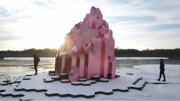 Crystal Sauna av Bigert & Bergström, Skellefteå Climate Action Park kostade skattebetalarna 4 miljoner kronor. Foto: Skellefteå kommun