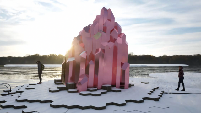 Crystal Sauna av Bigert & Bergström, Skellefteå Climate Action Park kostade skattebetalarna 4 miljoner kronor. Foto: Skellefteå kommun