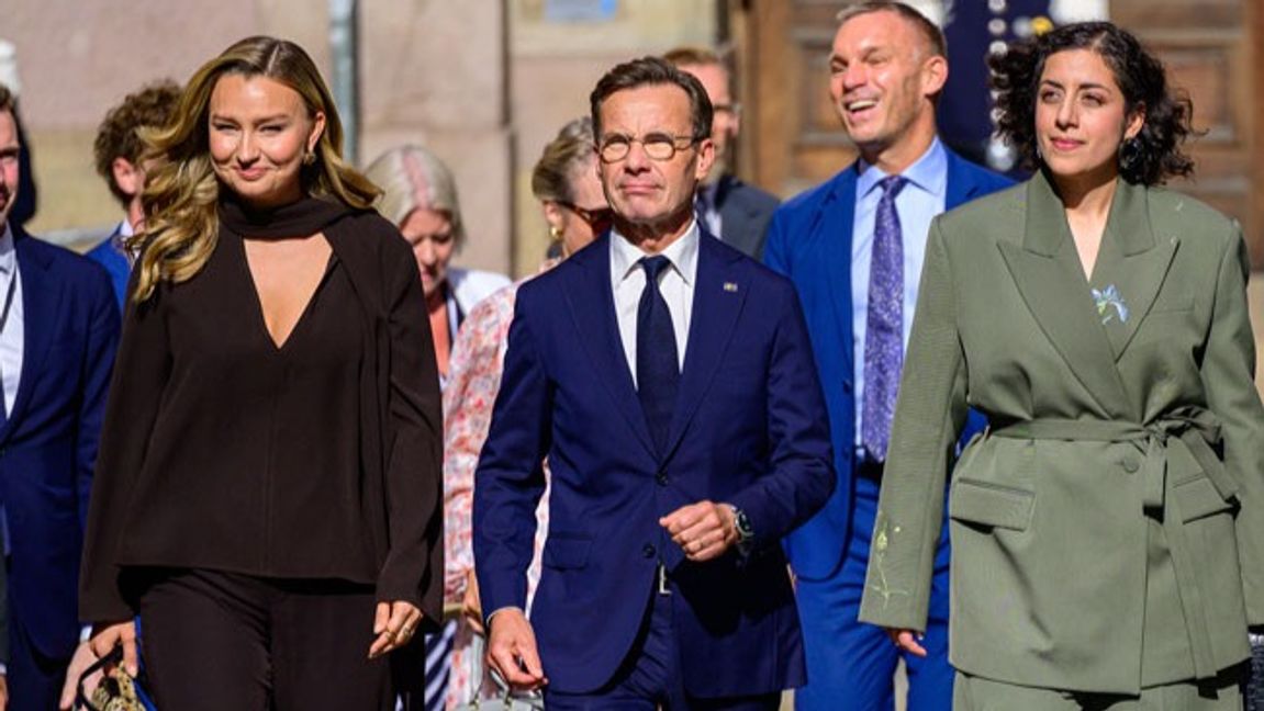 Ebba Busch, Ulf Kristersson, Simona Mohamsson. Foto: Magnus Lejhall/TT