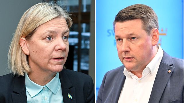 Tobias Baudin försvarar sin partiledare. Foto: Anders Wiklund/Henrik Montgomery/TT