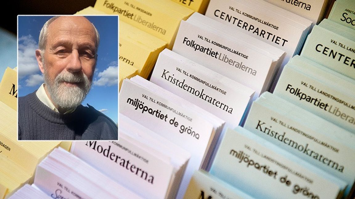 Dagens debattör Ingvar Ericson (MED) anser att distributionen av valsedlar missgynnar mindre partier. Foto: Privat / Jessica Gow/TT