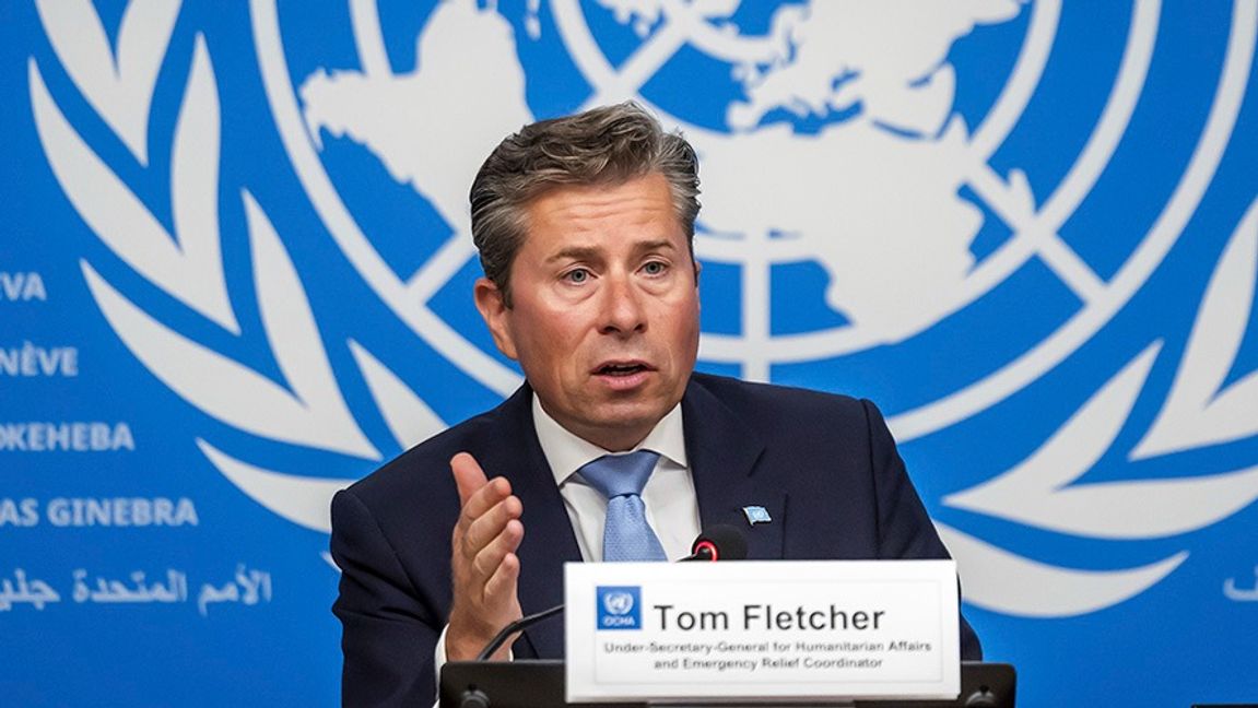 14 000 spädbarn i Gaza kunde dö inom 48 timmar utan bistånd, påstod FN-chefen Tom Fletcher. Foto: Salvatore Di Nolfi/AP/TT