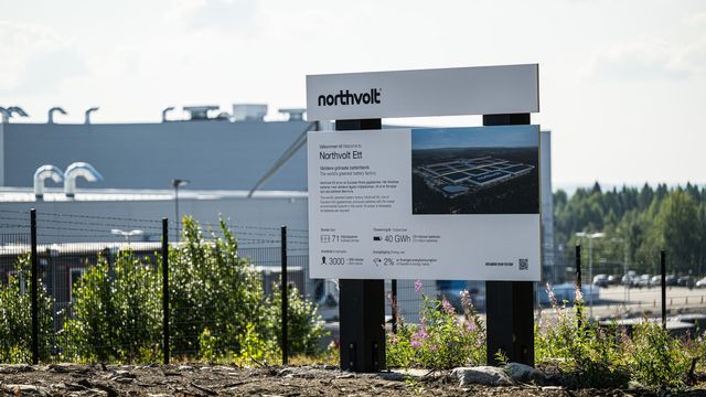Northvolt-fabriken i Skellefteå. Foto: Magnus Lejhall/TT