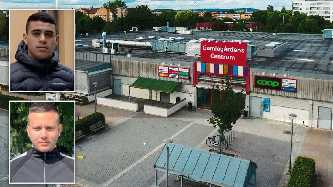 21-åringen (övre) och 18-åringen (undre) döms till långa fängelsestraff för skjutningen mot gallerian i Kristianstad. Foto: Polisen