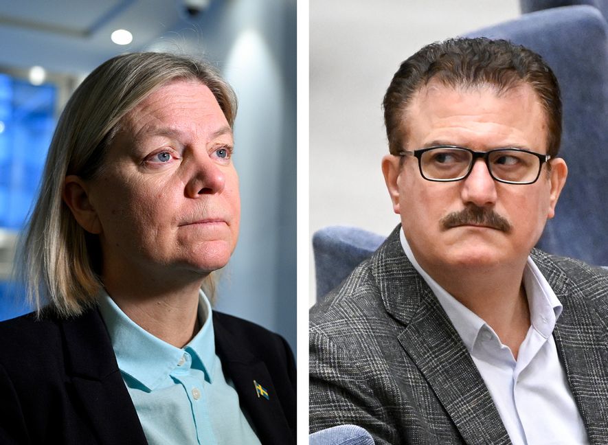 S-ledaren Magdalena Andersson och dåvarande partikollegan Jamal El-Haj. Anders Wiklund, Jessica Gow/TT