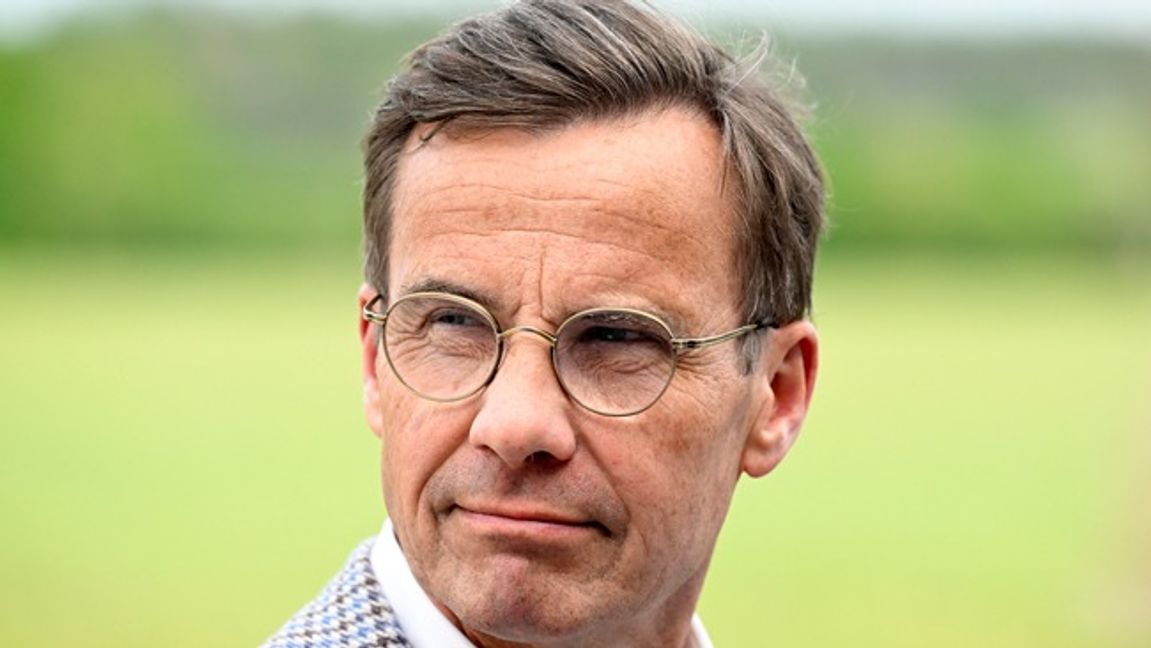 Statsminister Ulf Kristersson (M) har enligt Bulletins källor en intern opinion mot sig i frågan om sanktioner av Israel. Foto: Jessica Gow/TT