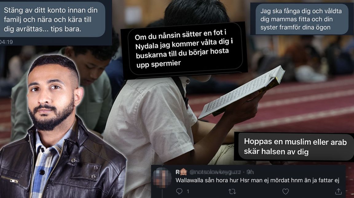 Hotfulla meddelanden blir legio om man ägnar sig åt att kritisera islam. Foto: Achmad Ibrahim TT, Timmy Augustsson / Skärmdump