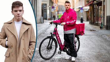 Timbros Fredrik Kopsch arbetade några dagar i mars som Foodorabud. Foto: Pontus Lundahl / TT