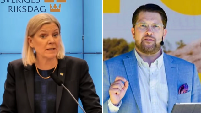 Magdalena Andersson (S) och Jimmie Åkesson (SD). Foto: Socialdemokraterna/SVT/YouTube