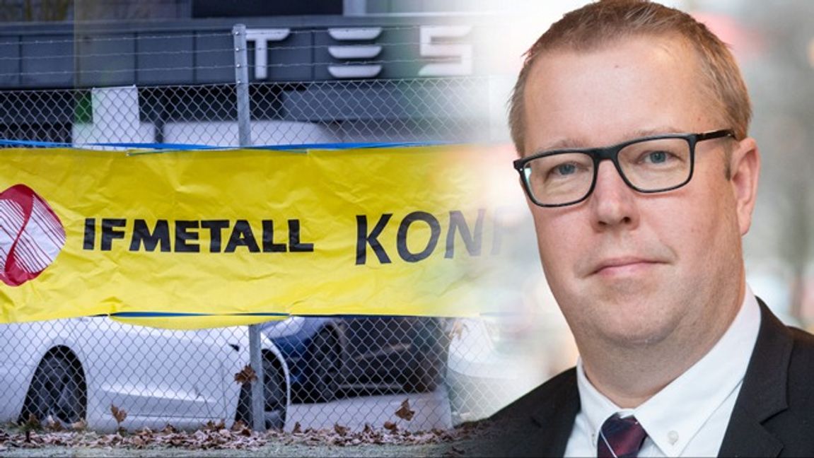 IF Metall har uteslutit ett antal medlemmar som fortsatt att arbeta under den pågående strejken mot Tesla. Arkivbild. JOHAN NILSSON/TT/DANIEL ROOS PRESSBILD