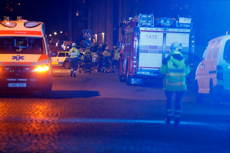 Det har skett en explosion i Gubbängen i södra Stockholm. Nils Petter Nilsson/TT