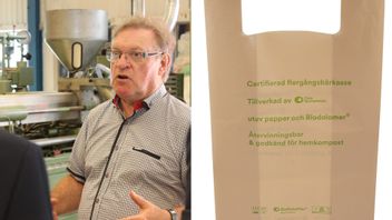 Åke Rosén har utvecklat en ny påse. Foto: Gaia BioMaterials.