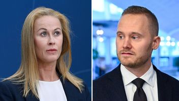 Henrik Vinge (SD) uttalar sig om Katja Nyberg (SD). Foto: Jakob Åkersten Brodén/Henrik Montgomery/TT