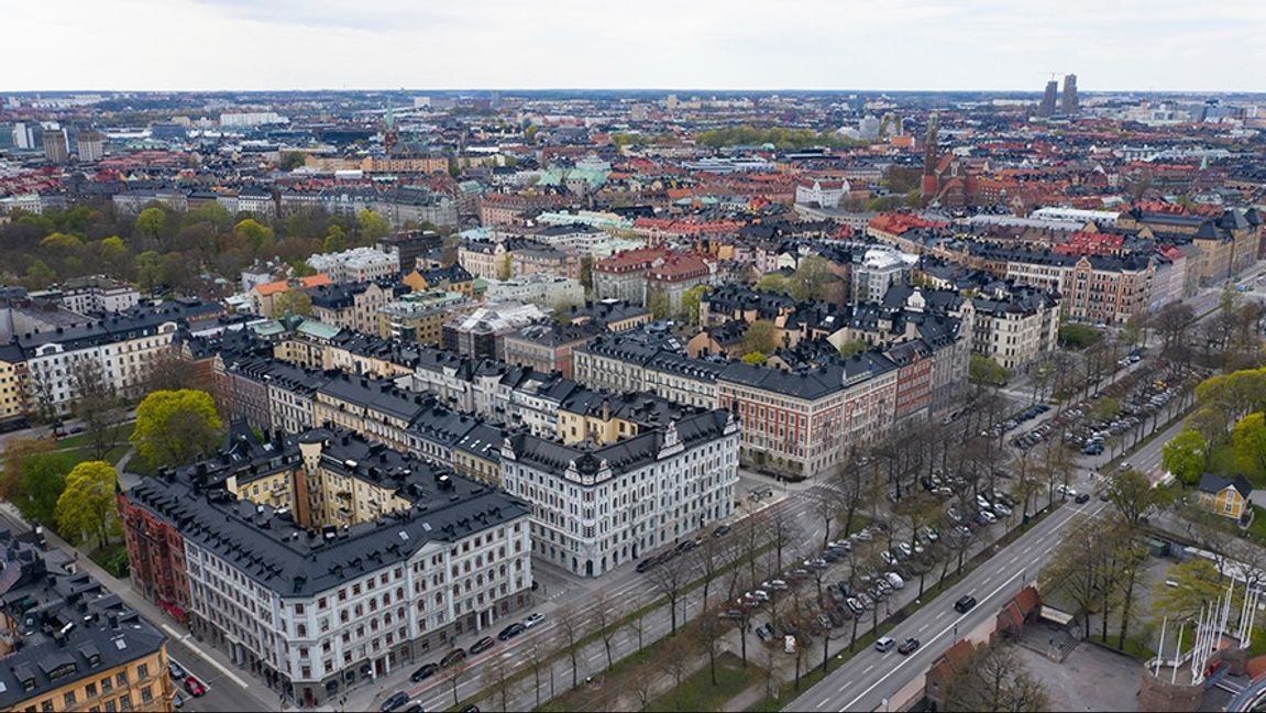 En del av Östermalm från ovan. Foto: Fredrik Sandberg/TT