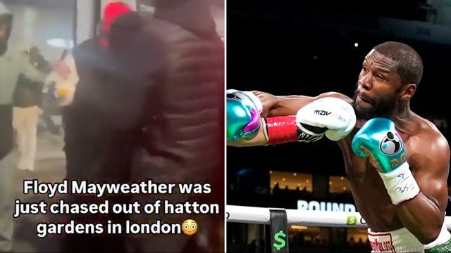 Floyd Mayweather attackerades i London. Foto: X/AP