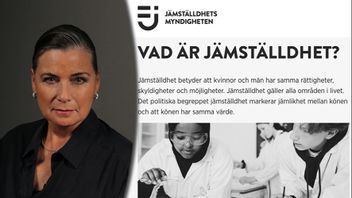 Caroline Thelning och skärmdump från Jämställdhetsmyndighetens hemsida. Bild: Privat/Faksimil jamstalldhetsmyndigheten.se