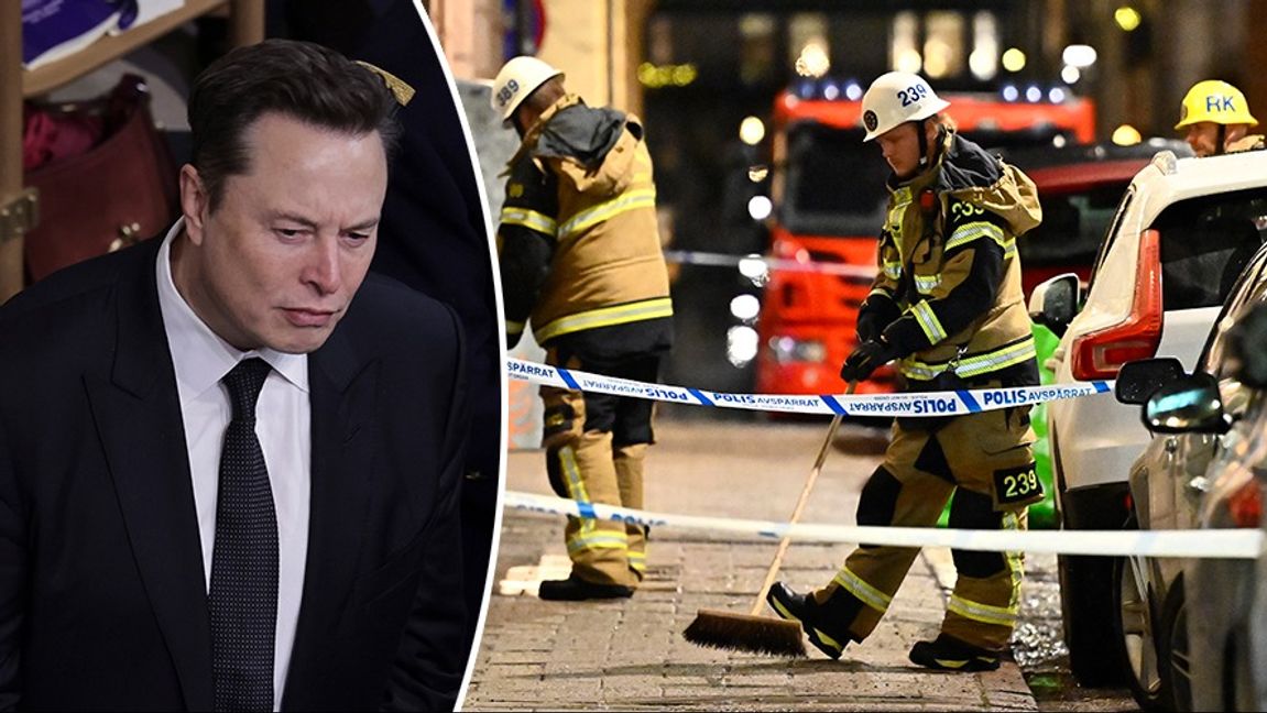Elon Musk kommenterar statistiken över svenska sprängdåd på X. Foto: Christophe Petit-Tesson/Anders Wiklund/AP/TT