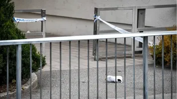 Explosion i Norsborg under tidiga måndagsmorgonen. Foto: AP/TT