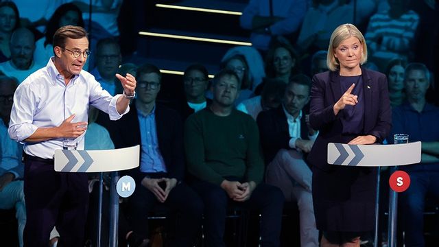 Kristersson vann över Andersson i gårdagens partiledardebatt. Foto: Christine Olsson/TT