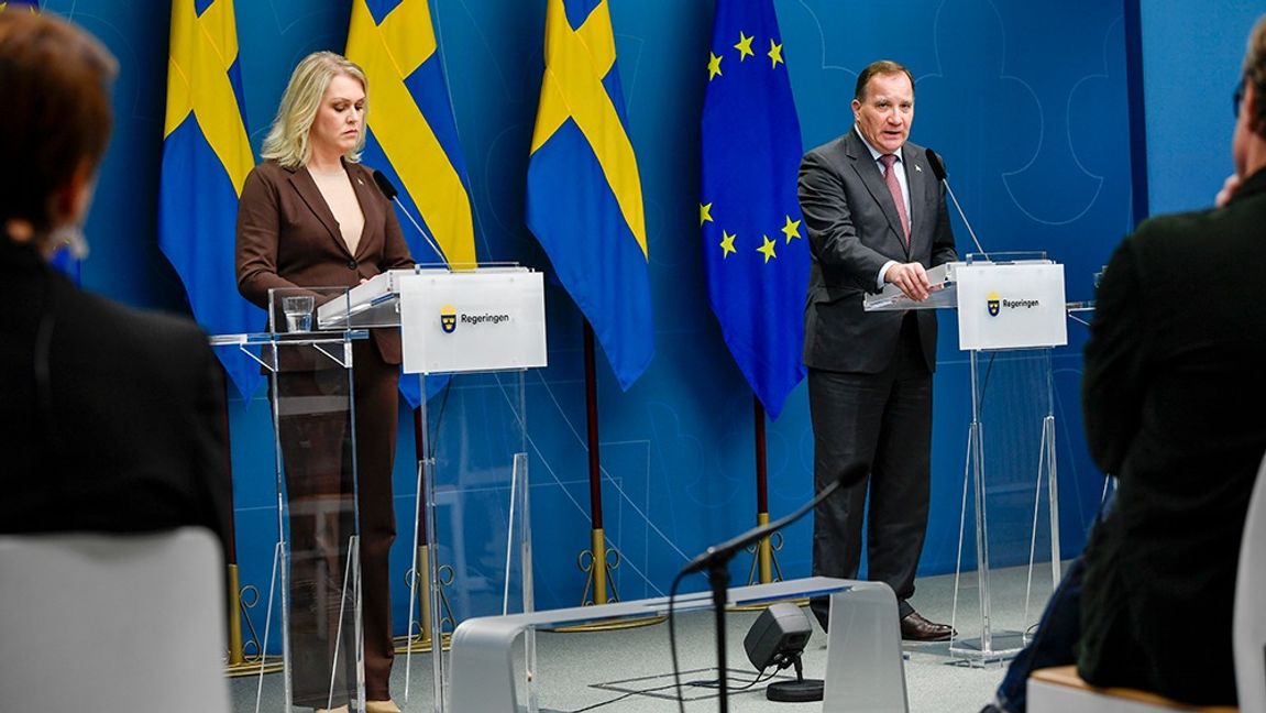 Socialminister Lena Hallengren och statsminister Stefan Löfven, båda från Socialdemokraterna. Arkivbild. Foto Henrik Montgomery/TT