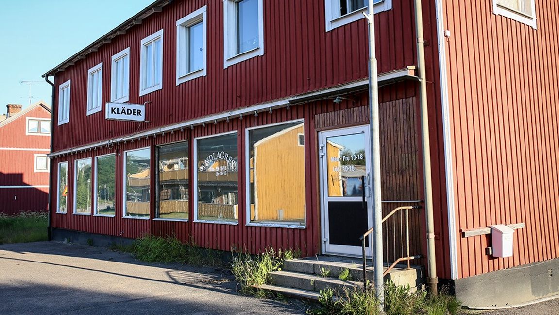 Igenbommad butik i Töre i Kalix kommun i Norrbotten. Foto: Helena Landstedt/TT.