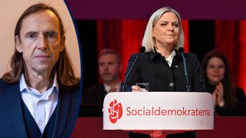 Socialdemokraterna kommer att försvara Sverige mot alla krafter, yttre såväl som inre, som hotar vårt land och vårt sätt att leva, lovade Magdalena Andersson i sitt tal på S-kongressen. Foto: Björn Larsson Rosvall/TT 