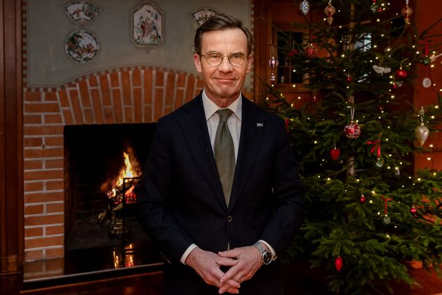 Statsminister Ulf Kristersson håller jultal från Harpsund. Magnus Liljegren/Regeringskansliet