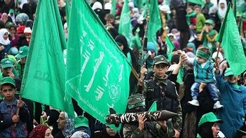 Människor som firade Hamas 25-årsjubileum i Gaza 2012. Foto: Hadi Mohammad, CC BY 4.0/Wikimedia Commons