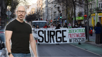 Demonstration i Lissabon 2025 där klimatkampen, Palestina och antifascism samlades under en och samma banderoll. Foto: Lua Eva Blue (CC BY-SA 4.0) via Wikimedia Commons