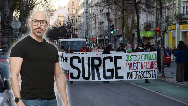 Demonstration i Lissabon 2025 där klimatkampen, Palestina och antifascism samlades under en och samma banderoll. Foto: Lua Eva Blue (CC BY-SA 4.0) via Wikimedia Commons