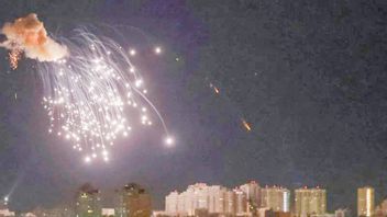 Drönare skjuts ner ovanför Kiev. Foto: Twitter/X