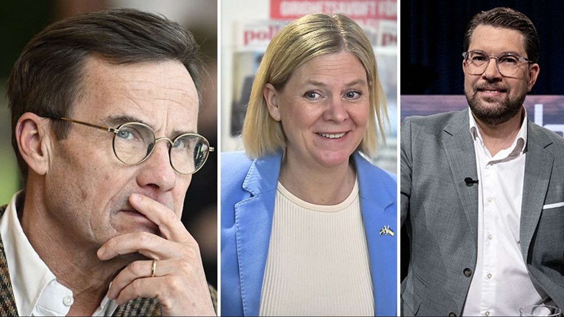 M backar i SVT/Verians mätning efter turerna kring könslagen och Anna Kinberg Batra. För SD går det däremot framåt medan Magdalena Andersson regeringsunderlag fortsatt är i ledning. Foto: Johan Nilsson/Samuel Steén/Christine Olsson/TT