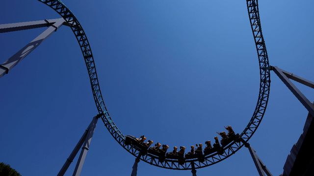 Visitors enjoying a roller coaster ride in Rome on the day that restrictions were lifted and amusement parks were allowed to re-open, 17th of June 2021. Photo: Alessandra Tarantino/AP/TT