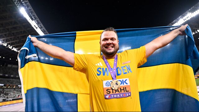 Daniel Ståhl tog VM-guld i diskus i Tokyo. Foto: Christine Olsson/TT