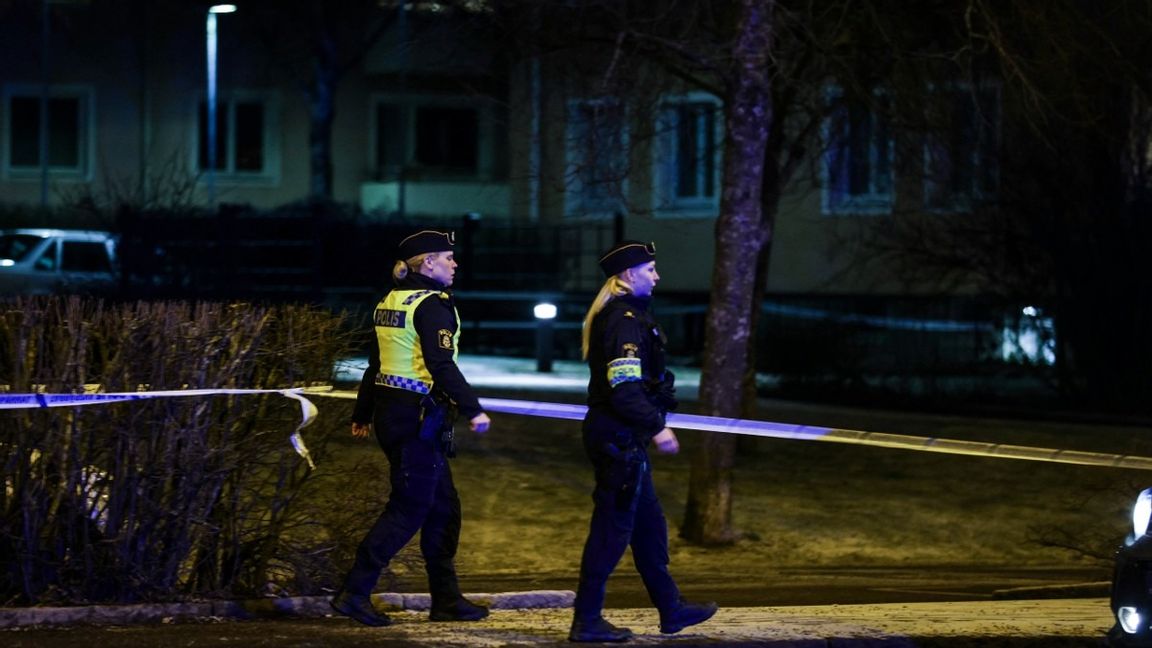 Skottlossning i Hejdegården i Linköping. Foto: Magnus Andersson/TT