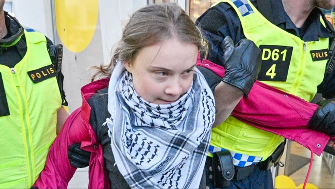 Klimat- och palestinaaktivisten Greta Thunberg skulle ha gått ombord fartyget i Malta. Foto: Johan Nilsson/TT