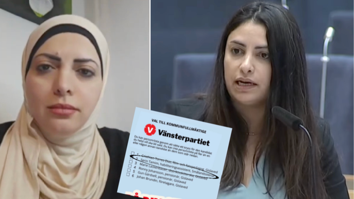 Serin Tamim är struken från Vänsterpartiets vallista i Gislaved. Montage: YouTube/Instagram/Sveriges Riksdag