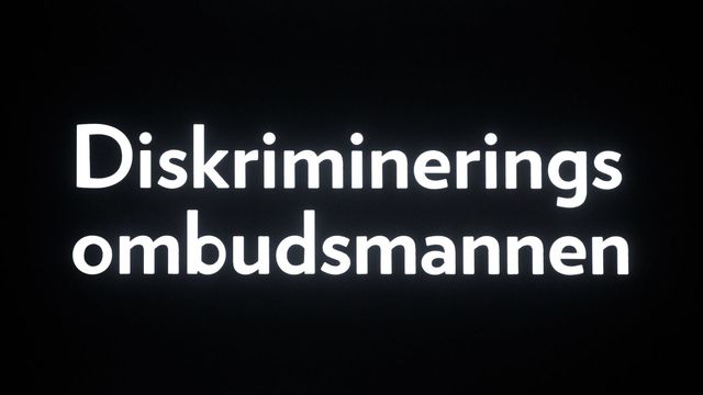 Skylten på Diskrimineringsombudsmannens kontor på Råsundavägen i Solna. Foto: Fredrik Sandberg / TT