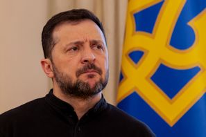 Ukrainas president Volodymyr Zelenskyj i onsdags. Tetiana Dzhafarova/AP/TT
