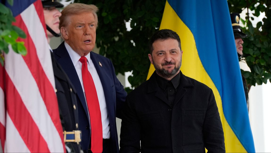 USA:s president Donald Trump och Ukrainas dito Volodymyr Zelenskyj under ett möte i Vita huset den 18 augusti. Julia Demaree Nikhinson/AP/TT