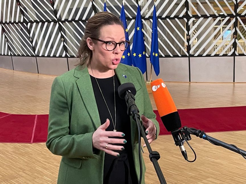 Utrikesminister Maria Malmer Stenergard (M) vid ett EU-möte i Bryssel. Arkivbild. Foto: Wiktor Nummelin/TT