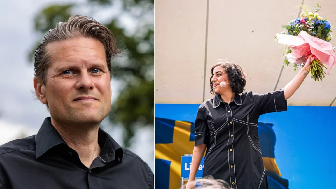 Mattias Svensson (t.v) ser Liberalernas jubel efter Simona Mohamssons (t.h) starka riksdagsval som en effekt av stödröstning snarare än ett verkligt förtroende för partiets politik. Foto: Jesper Sandström from Luleå, Sweden/Lowelilliehorn, CC BY 4.0, via Wikimedia Commons