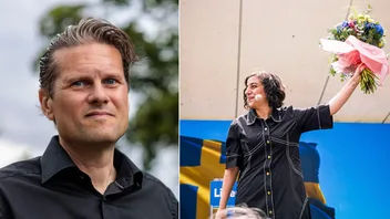 Mattias Svensson (t.v) ser Liberalernas jubel efter Simona Mohamssons (t.h) starka riksdagsval som en effekt av stödröstning snarare än ett verkligt förtroende för partiets politik. Foto: Jesper Sandström from Luleå, Sweden/Lowelilliehorn, CC BY 4.0, via Wikimedia Commons