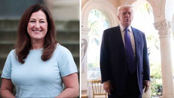 Amelie Tarschys Ingre (L) och Donald Trump. Foto: Pressbild/Remi Lafvas/Mark Schiefelbein/AP/TT.