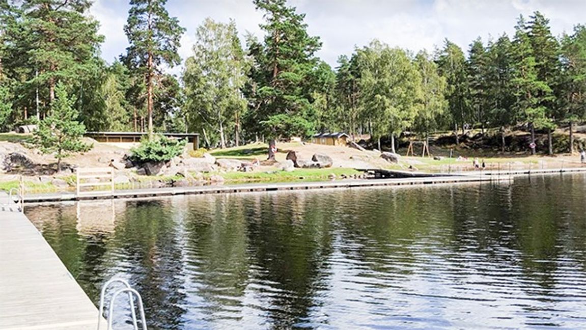 Hesjöns badplats i Målilla, Hultsfreds kommun. Foto: Google Maps.