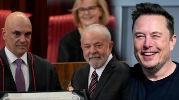 Domaren Alexandre de Moraes och president Lula. Till höger Elon Musk. Bilden är ett montage. Foto: AP